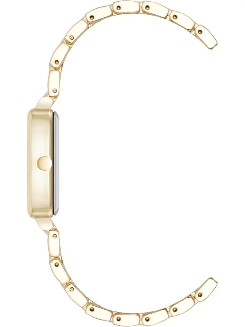 Anne Klein Women's Gold And Black Analog Premium Crystal Accented Bracelet Watch